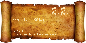 Röszler Réka névjegykártya
