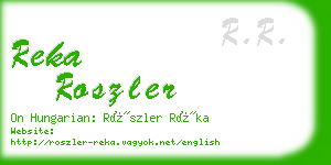 reka roszler business card